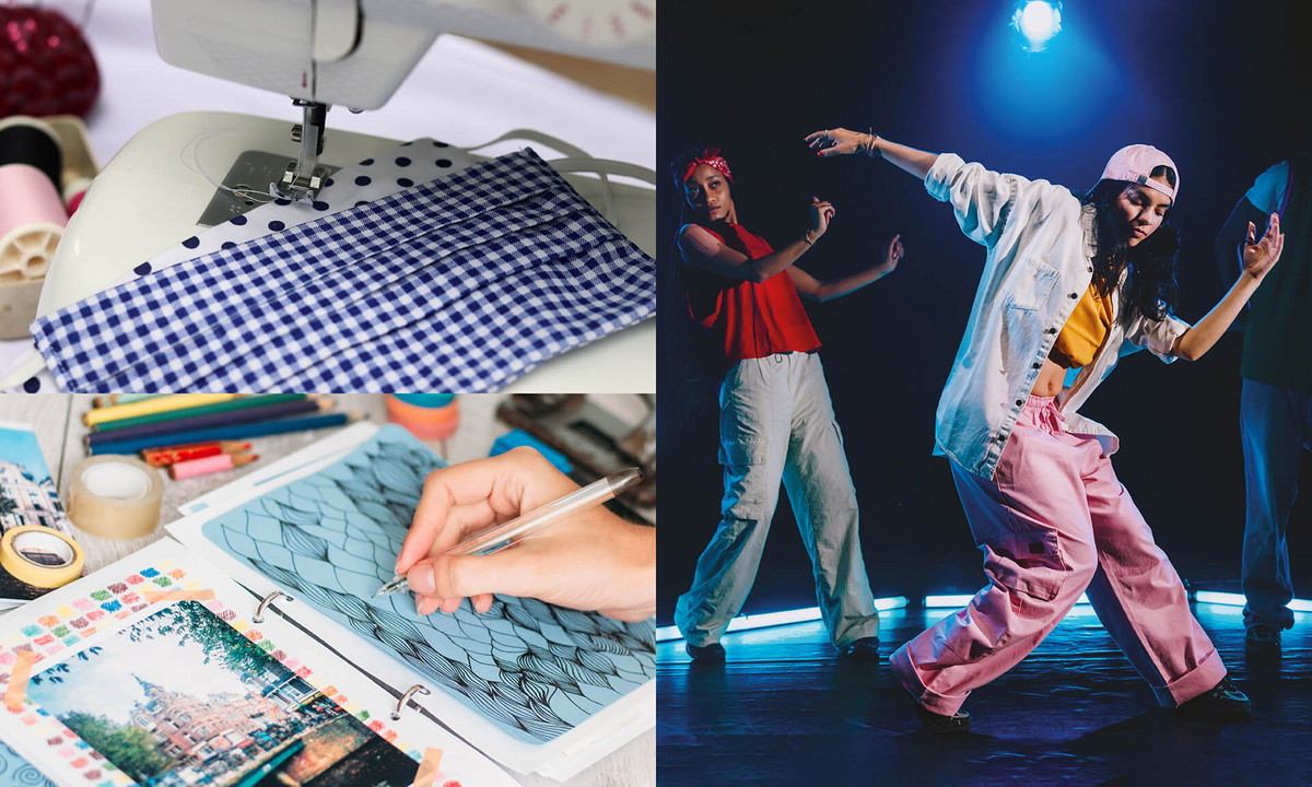 Ateliers de couture, de journal créatif et de danse House.