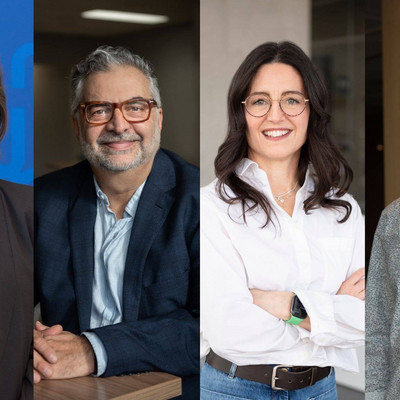 Les professeurs Cécile Aenishaenslin, Malek Batal, Marie-Ève Bouthillier et Jean-François Lapierre