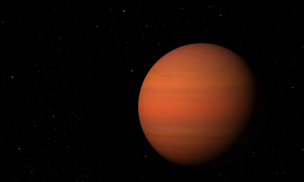 Une représentation artistique de l’exoplanète de type “Saturne chaude”, HAT-P-18 b. 