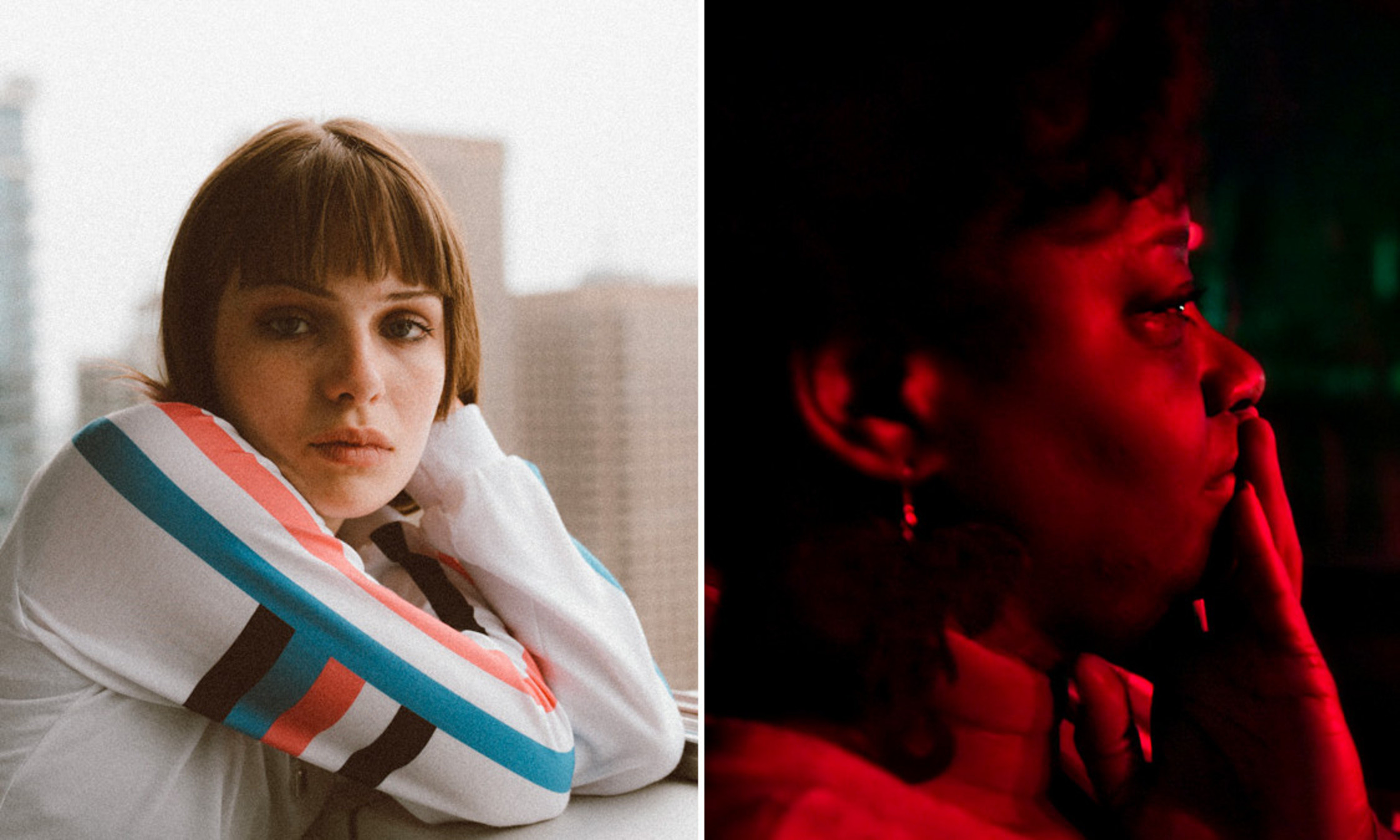 À gauche: Kelly Depeault, l'interprète de Noémie dans le film de Geneviève Albert «Noémie dit oui». À droite: Kiah Morris, protagoniste du documentaire «Je vous salue salope: la misogynie au temps du numérique», de Léa Clermont-Dion et Guylaine Maroist.