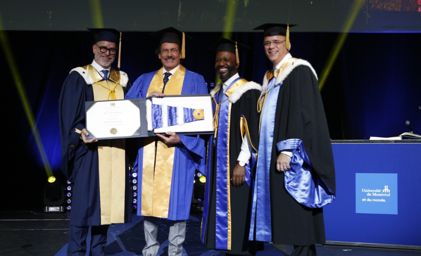 Daniel Jutras, Pierre Karl Péladeau, Frantz Saintellemy et Alexandre Chabot