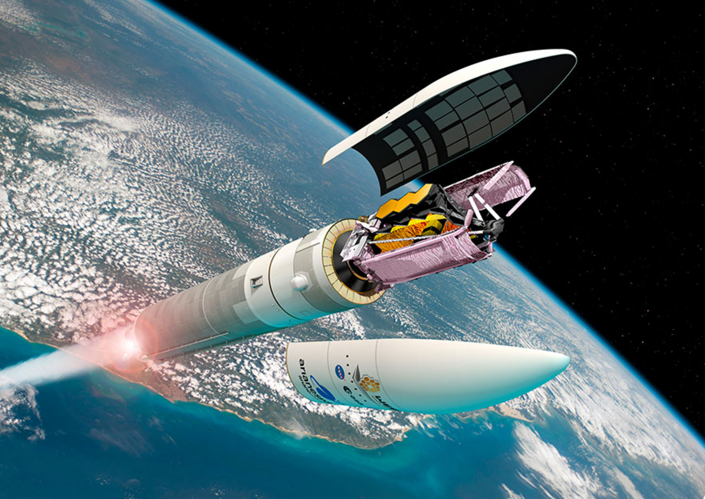 La fusée Ariane 5 positionnera le télescope directement sur une orbite de transfert précise vers sa destination, le point de Lagrange L2. Une fois détaché du lanceur, le télescope continuera seul son long périple de quatre semaines vers L2, qui se situe à 1,5 million de kilomètres de la Terre, soit quatre fois plus loin que la Lune.