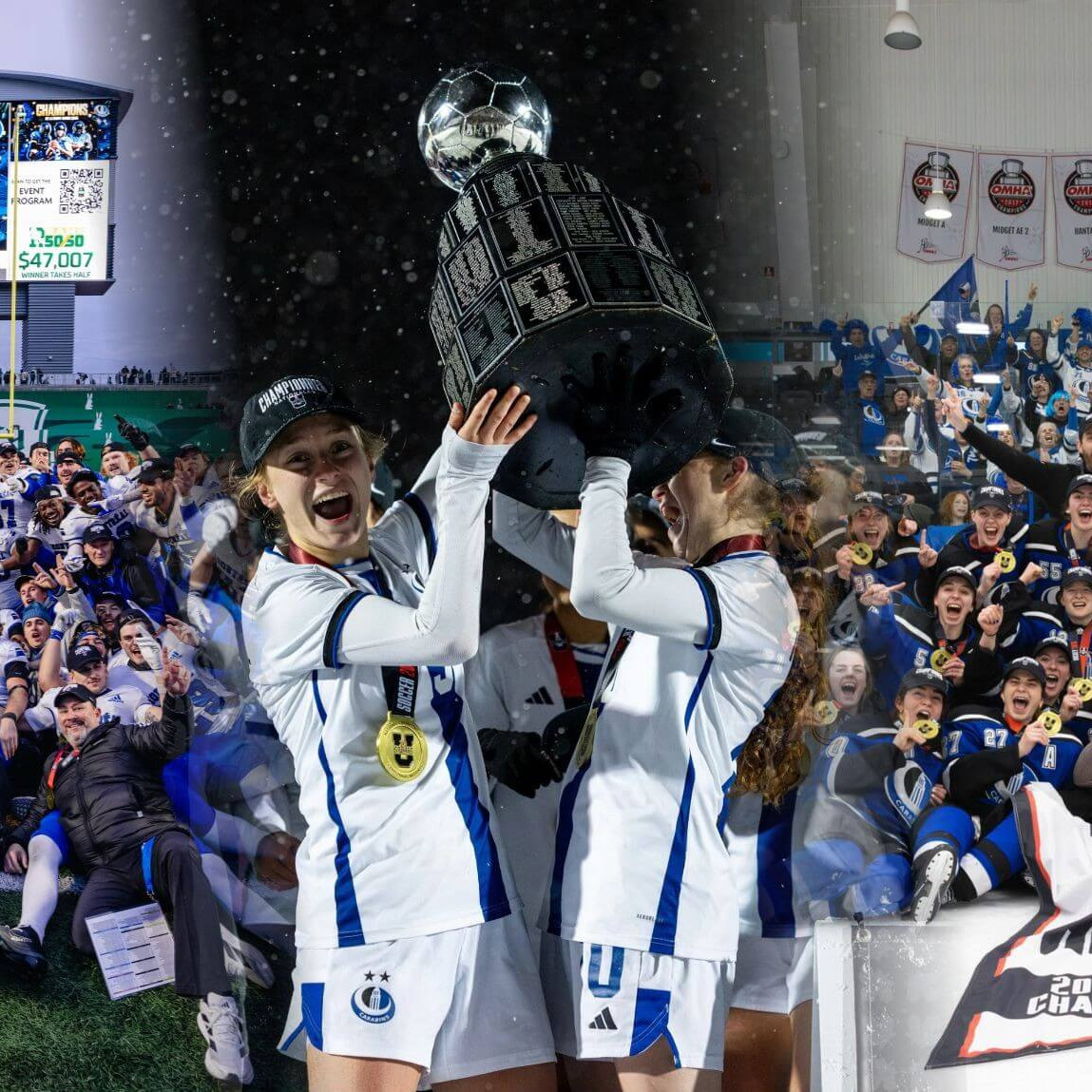 Jamais une même université n’avait obtenu trois titres nationaux de sports collectifs dans une même année au Québec.